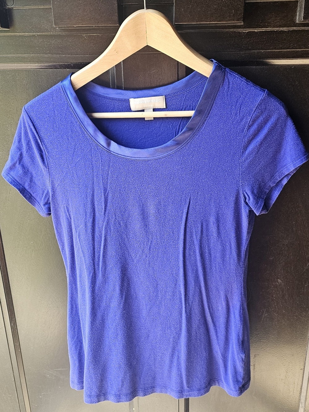 Banana Republic Purple Scoop-Neck Short Sleeve Top
